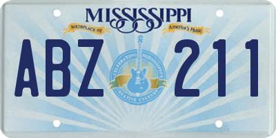 MS license plate ABZ211