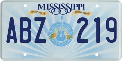 MS license plate ABZ219