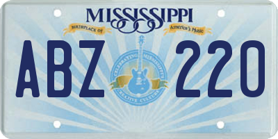MS license plate ABZ220