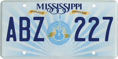 MS license plate ABZ227