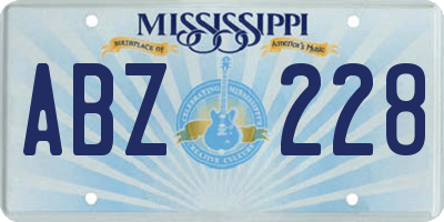 MS license plate ABZ228