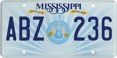 MS license plate ABZ236