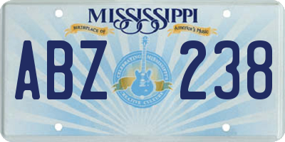 MS license plate ABZ238