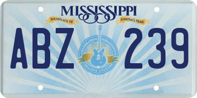 MS license plate ABZ239