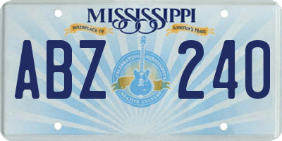 MS license plate ABZ240