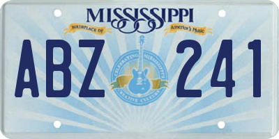 MS license plate ABZ241
