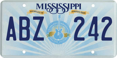 MS license plate ABZ242