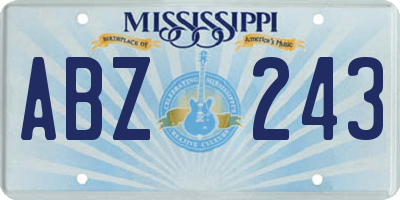 MS license plate ABZ243