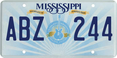 MS license plate ABZ244