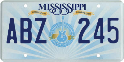 MS license plate ABZ245