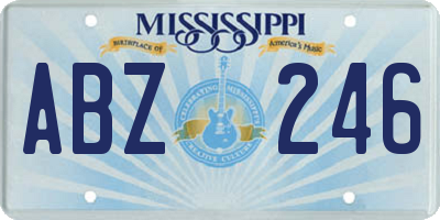 MS license plate ABZ246