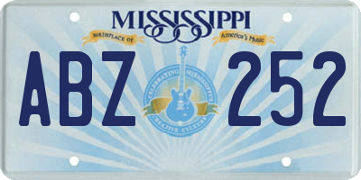 MS license plate ABZ252