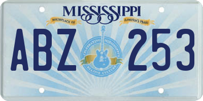 MS license plate ABZ253