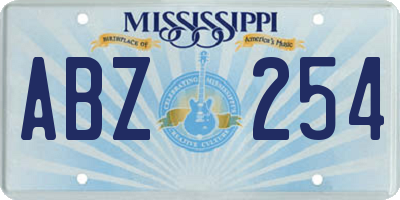 MS license plate ABZ254