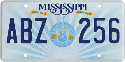 MS license plate ABZ256