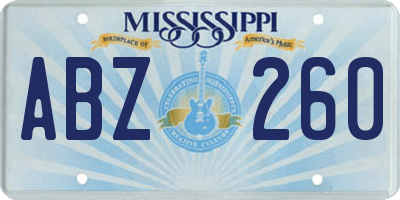 MS license plate ABZ260