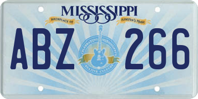 MS license plate ABZ266