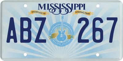 MS license plate ABZ267