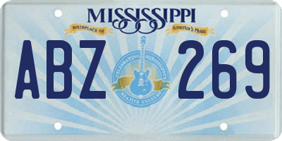 MS license plate ABZ269