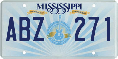 MS license plate ABZ271