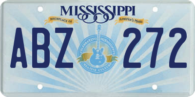 MS license plate ABZ272