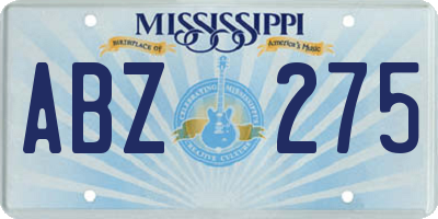 MS license plate ABZ275