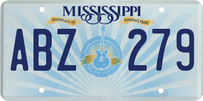 MS license plate ABZ279