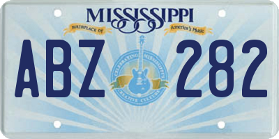 MS license plate ABZ282