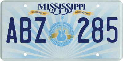MS license plate ABZ285