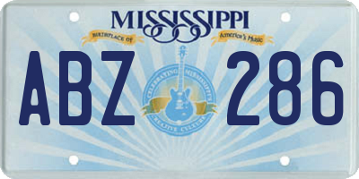 MS license plate ABZ286