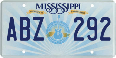 MS license plate ABZ292