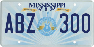 MS license plate ABZ300