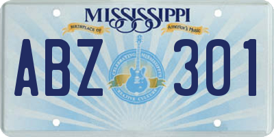 MS license plate ABZ301