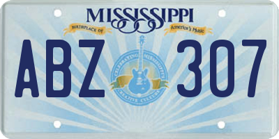 MS license plate ABZ307