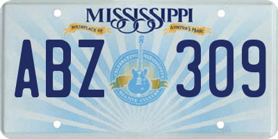 MS license plate ABZ309