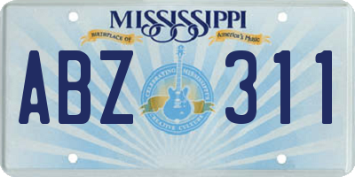 MS license plate ABZ311