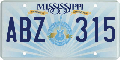 MS license plate ABZ315