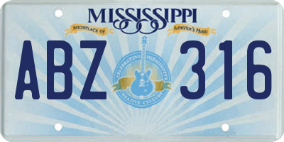 MS license plate ABZ316