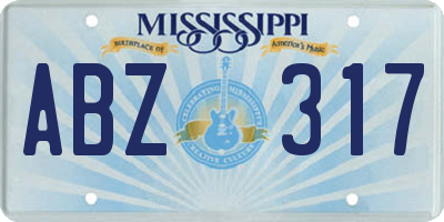 MS license plate ABZ317
