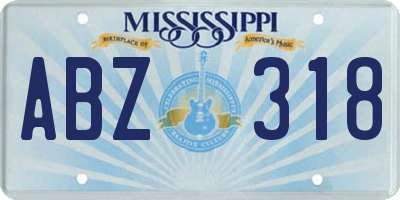 MS license plate ABZ318