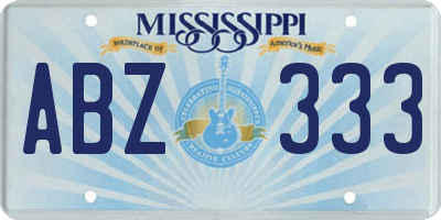 MS license plate ABZ333