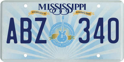 MS license plate ABZ340