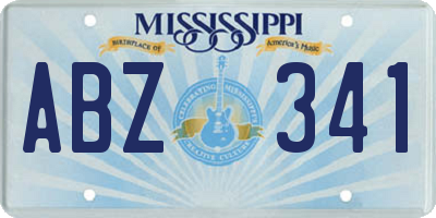MS license plate ABZ341