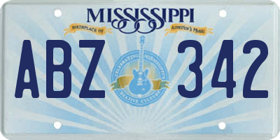 MS license plate ABZ342