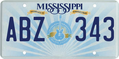 MS license plate ABZ343