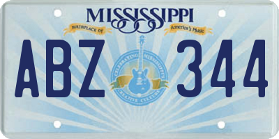 MS license plate ABZ344