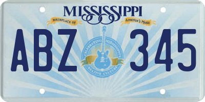 MS license plate ABZ345