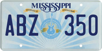 MS license plate ABZ350