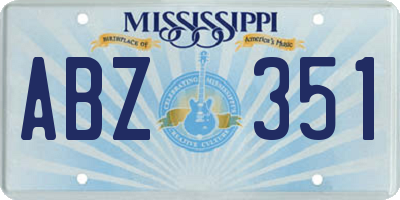 MS license plate ABZ351