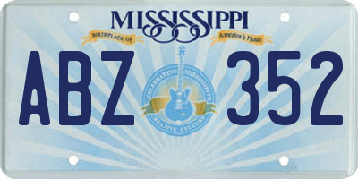 MS license plate ABZ352